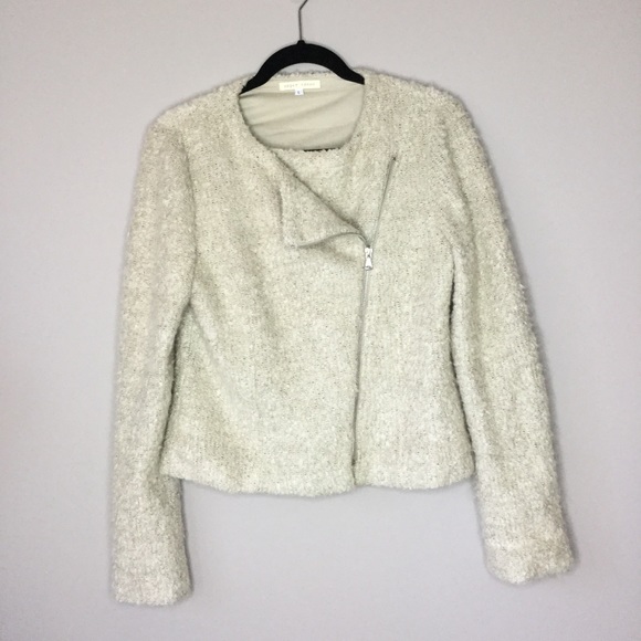 Paper crown fuzzy wool Moto jacket - Picture 2 of 5
